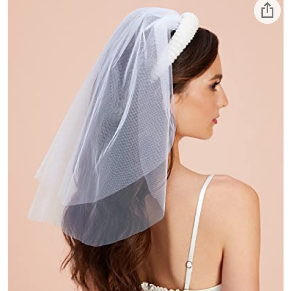 Bridal headband with detachable veil & Bride hair claw